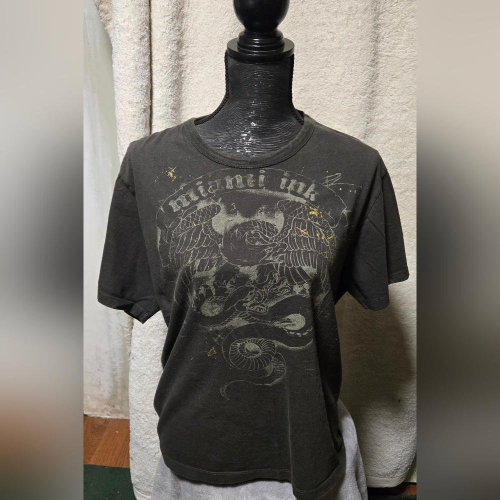 Miami Ink Charcoal Reptile Tee